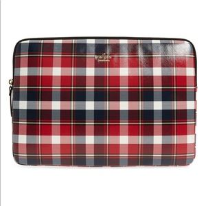 Kate spade laptop sleeve case 15 inch rustic plaid